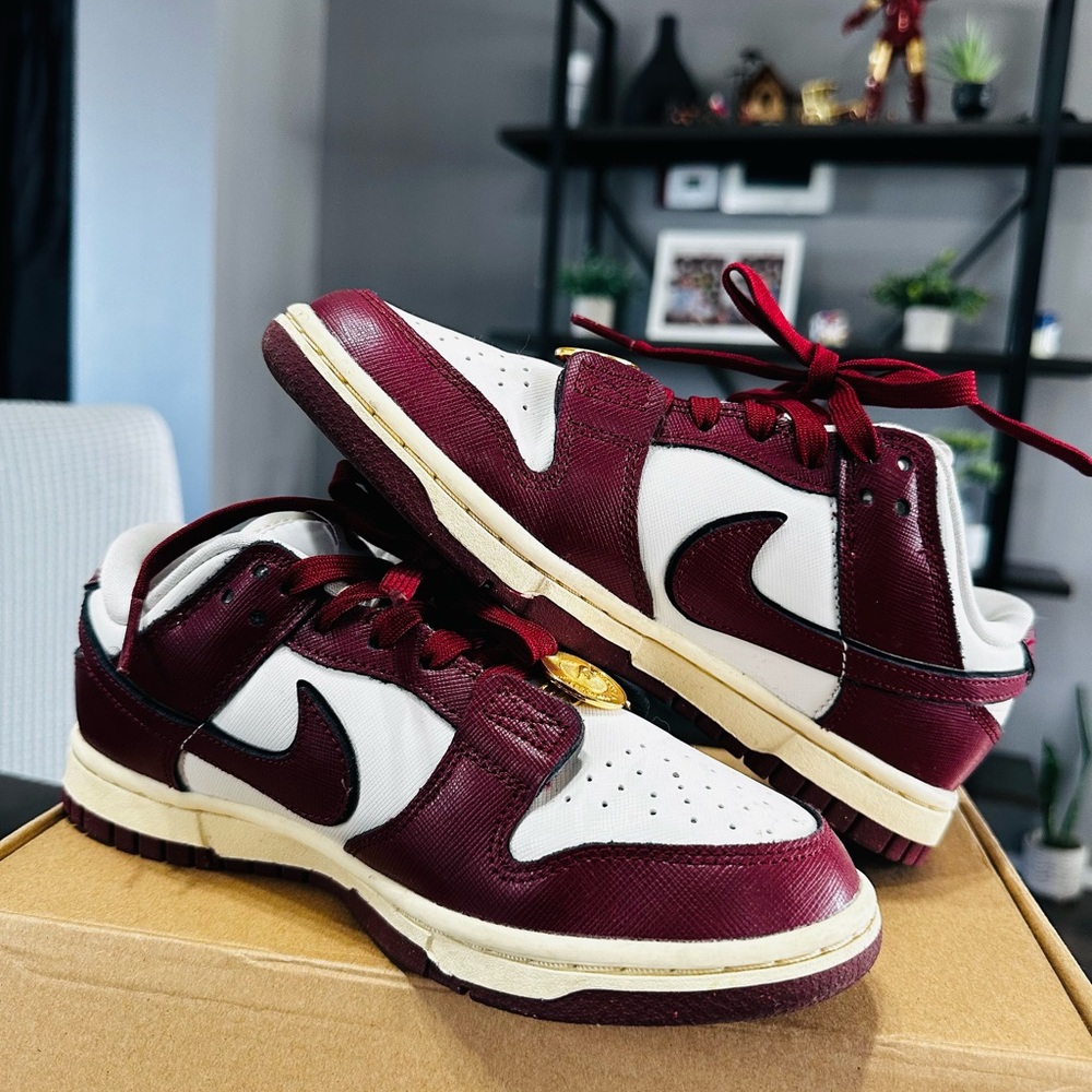 Nike Women's Burgundy and White Sneakers